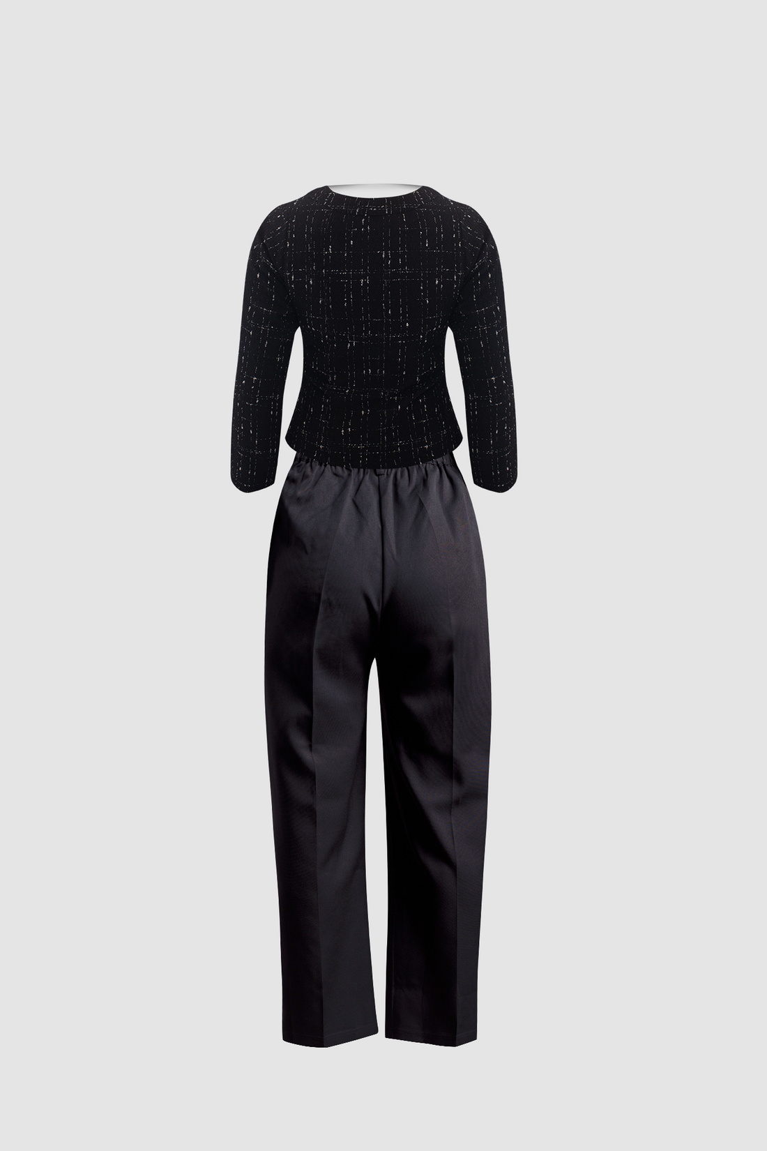 (Combo) Black Wide Leg Pant (Iris) &amp; Premium Black Tweed Top (Aurora)