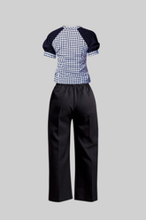 Combo Black Wide Leg Pant & Raglan Houndstooth Top