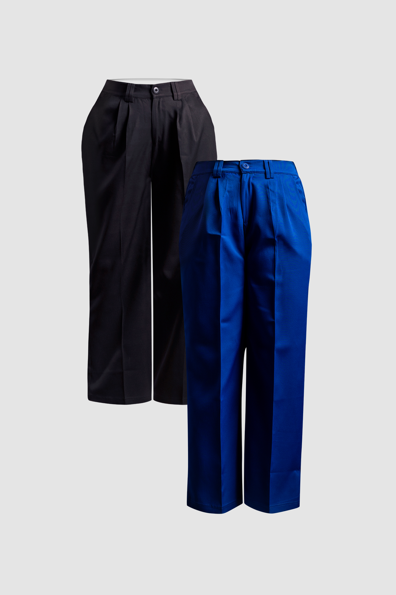 Combo of Wide Leg Pants - Black &amp; Blue