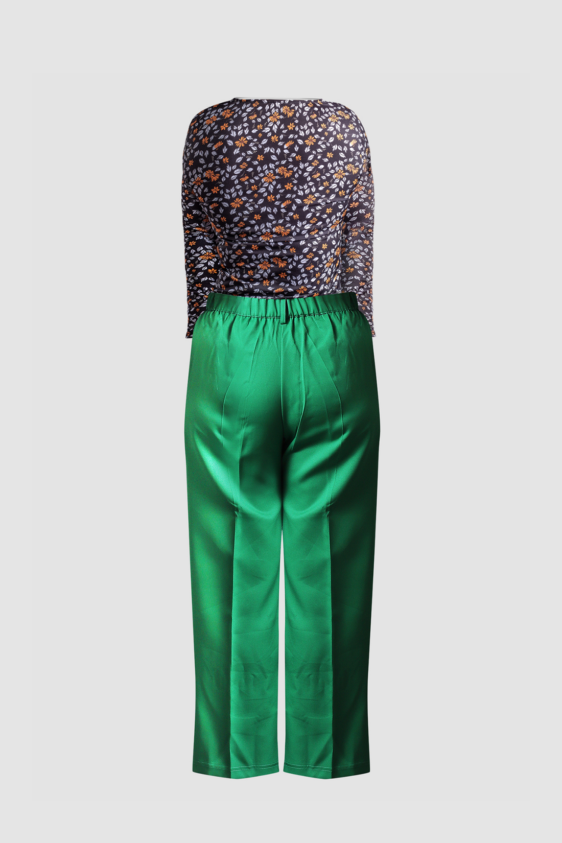 Green Wide Leg Pant &amp; Black Fitted Top