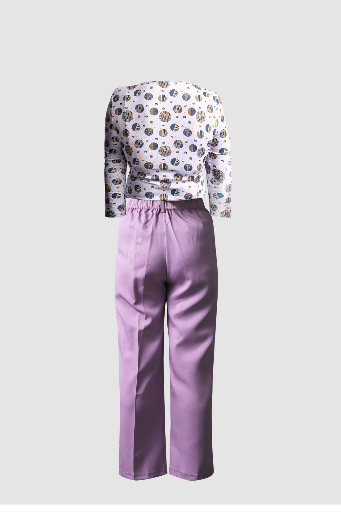 Purple Wide Leg Pant &amp; White Fitted Top 