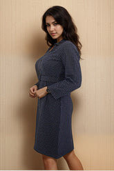 A-line checked wool dress