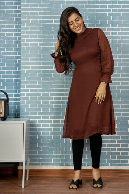 Brown Georgette Kurti 