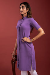 Lilac Collar Neck Kurti