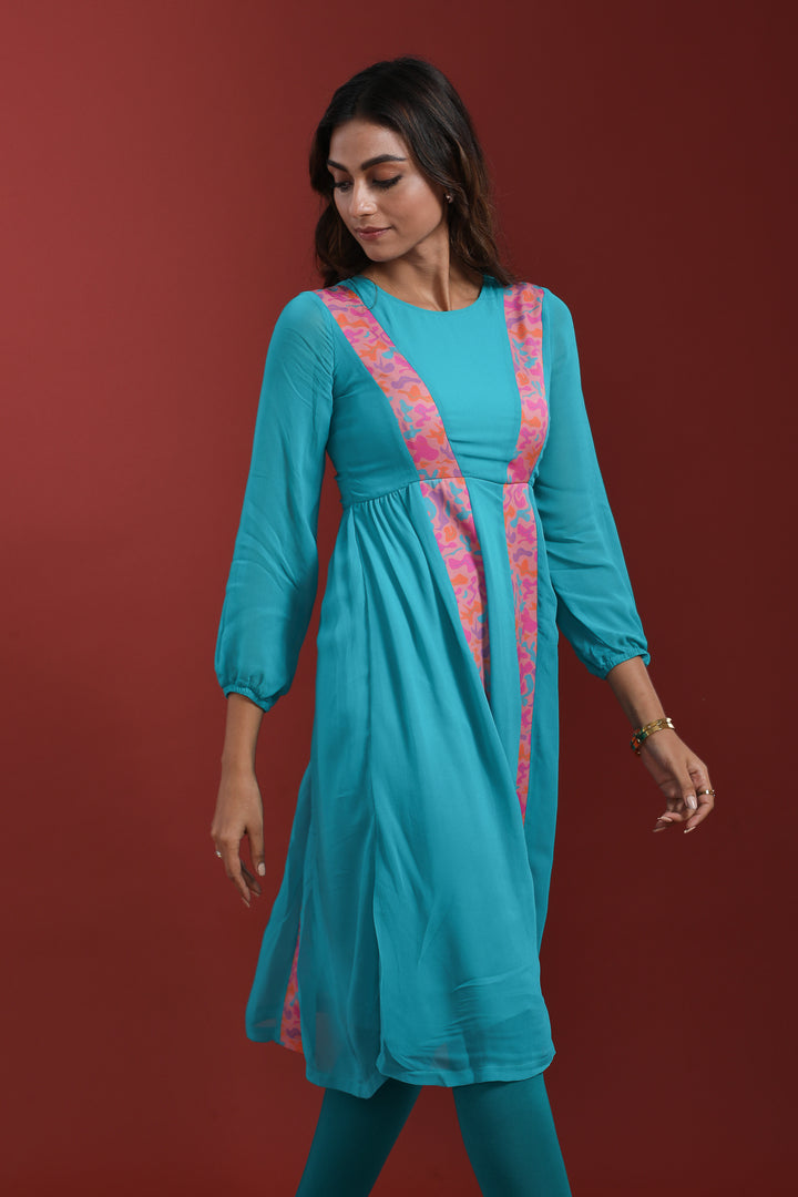 Kurti with Printed Princess Panel