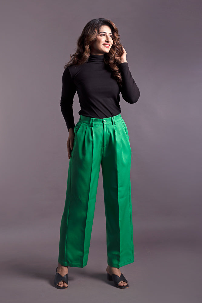 Green Wide Leg Pants