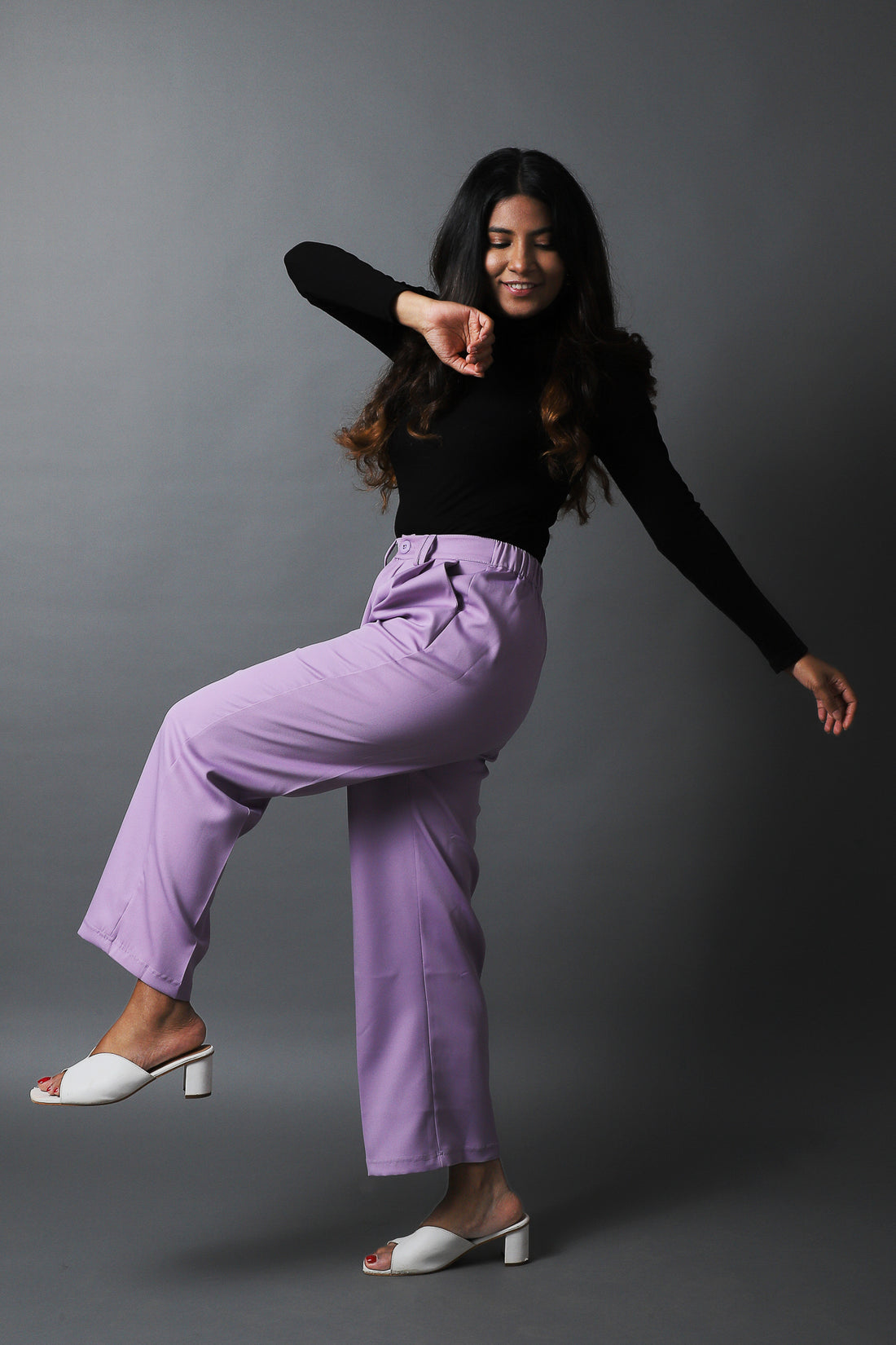 Purple Wide Leg Pants