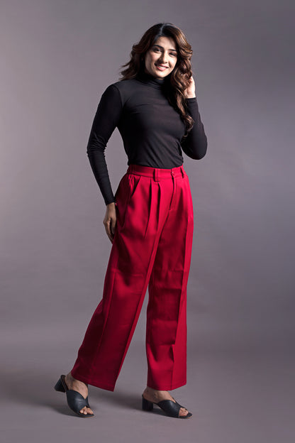 Red Wide Leg Pants