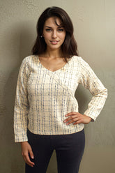 White Tweed Top