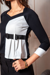 Black & White Sweetheart Neckline Top