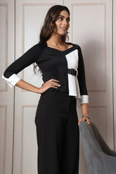 Black & White Sweetheart Neckline Top