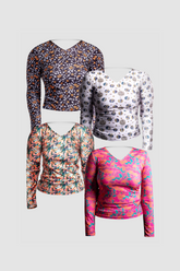 Combo of Printed V-neck Fitted Tops 