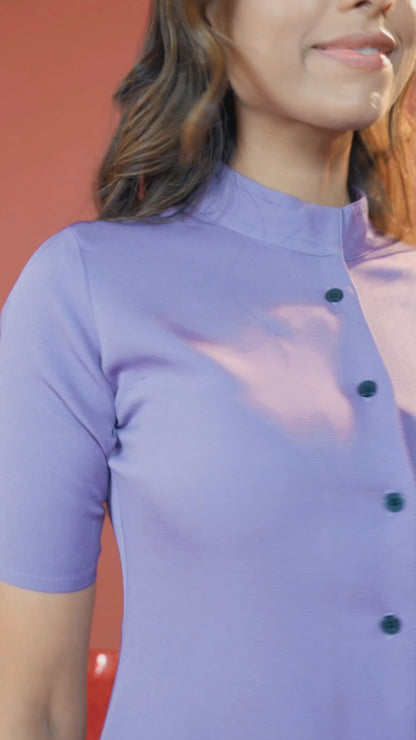 Lilac Collar Neck Kurti